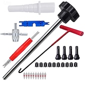 economico deposito attrezzi-Kit di attrezzi per la sostituzione rapida delle valvole degli pneumatici auto, composto da 30 pezzi, set di sostituzione rapida del nucleo della valvola che perde, include tr413, tappi per attrezzi a