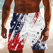 economico Shorts Patriottici 250-2026 250° Costume da Bagno Uomo Bandiera Americana US Flag 1776 Pantaloni da Nuoto Corti Maniche Corte Patriotici Quotidiani All'aperto Festival Tasche Laterali Fodera in Rete Vita Elastico con Corda