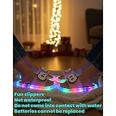 cheap Decorative Lights-Light-Up Slippers for Women Men Indoor House Slippers House Shoes Memory Foam Fuzzy Bedroom Cute Open Toe Non Slip Outdoor Platform Slides Pink White (Avoid contact with too much water)
