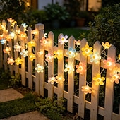 baratos Luzes interiores a pilhas e USB-Luzes de fada românticas em forma de flor de cerejeira, 2m, 20 LEDs, estilo rústico, para decoração de interiores, ideal para casamentos, aniversários, festas, quartos, salas de estar, varandas e