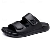economico Ciabatte e infradito da uomo-Sandali da uomo marroni, con cinturino regolabile e punta aperta, scarpe casual, comodi sandali estivi per spiaggia, piscina, resort e uso quotidiano.