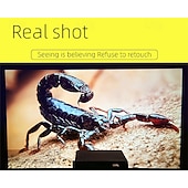 cheap Projectors-Smart Projector with Auto Focus &amp; Auto Keystone, 720P Native Portable Movie Projector with RGB Ambient Light, Bluetooth Speaker, WiFi Screen Casting, 180° Rotatable Home Theater Projector