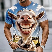  Per uomo Animale Pecora Maglietta Manica Corta maglietta Stampa 3D Girocollo Camicia Divertente Casuale Quotidiano Streetwear Blu Estate Primavera Abbigliamento S M L XL 2XL 3XL