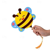  Kit fai da te da 6 pezzi per realizzare ventagli in feltro a forma di animali, ventagli in bambù fatti a mano con nappe, attività creativa estiva di arte e artigianato, panda, coniglietto, ape,