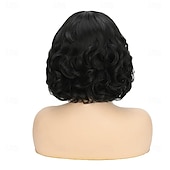 cheap Historical Wigs-Short Black Curly Wigs for Women Natural Wavy Anime Cosplay Wig 1920s Carnival Halloween Costume Fancy Dress Up Drag Queen Party Flapper Wig