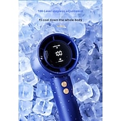 baratos Ventoinhas-Ventilador portátil de mão, mini ventilador com 100 velocidades ajustáveis, ventilador de mão com resfriamento rápido e visor digital, ventilador pessoal recarregável via USB para viagens, uso externo