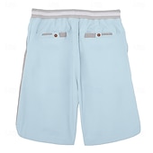 economico Vacanza-Per uomo Shorts di Lino Pantaloncini Estivi Shorts da Spiaggia Coulisse Tasca Striscia laterale Blocco di colori Tinta unita Comodità Traspirante Lunghezza al ginocchio Casuale Quotidiano Spiaggia