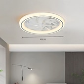 رخيصةأون إضاءات مراوح السقف-مروحة سقف مثبتة على السطح مزودة بإضاءة LED - إضاءة قابلة للتعتيم بألوان دافئة، طبيعية، وباردة بيضاء، تغطي مساحة 15-30 مترًا مربعًا، مزودة بجهاز تحكم عن بعد، مطلية بالنيكل المصقول، قاعدة E26