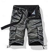 cheap Classic-Men's Comfort Waist Tactical Cargo Cargo Shorts Shorts Casual Shorts Multi Pocket Flap Pocket Camouflage Knee Length Outdoor Streetwear Daily Wear Fashion Streetwear Black Purple Inelastic
