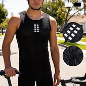 economico Maglie da uomo-gilet da ciclismo da uomo tinta unita senza maniche gilet da bici wosawe con 3 tasche posteriori trainer ad asciugatura rapida traspirante elasticizzato sportivo nero bianco abbigliamento