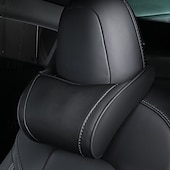 billiga Huvud- och höftstöd till bilen-starfire 1 pack äkta läder hängande bilstol kudde nackstöd nackstöd för tesla 3 s x y modeller svart rött kaffe färger valfritt