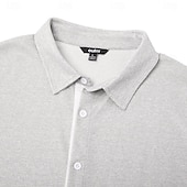 economico camicie casual da uomo-Per uomo Camicia Camicia a nido d'ape Camicia casual Camicia con colletto alla coreana Camicia con Bottoni Rosa Azzurro cielo Grigio Manica Lunga Semplice Collo alla coreana Casuale Quotidiano