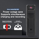 abordables Cámaras de red IP de interiores-Cámara corporal HD 1080p con visión nocturna infrarroja, mini cámara de seguridad portátil con clip para el hogar, la oficina y exteriores, grabadora de vídeo portátil con estabilización deportiva y