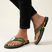 cheap Men's Slippers &amp; Flip-Flops-Men's Green Sport Flip Flops – Non-Slip Quick-Dry Beach Sandals, Lightweight Vacation Footwear for Cruises, Travel and Outdoor Leisure