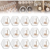 cheap Home Storage &amp; Hooks-15/20 PCS Water Ripple Hexagonal Self Adhesive Hooks, No-Drill Waterproof Wall Hooks for Bathroom Kitchen, Heavy Duty Acrylic Glacier Ripple Hook for Towels Keys &amp; Home Decor