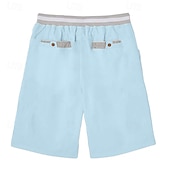 abordables Día festivo-Hombre Pantalón corto Pantalones cortos de lino Pantalones cortos de verano Pantalones cortos de playa Correa Bolsillo Cintura elástica Color sólido Bloque de color Un Color Comodidad Transpirable
