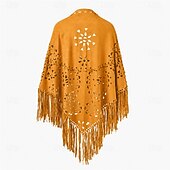 cheap Tops-Retro Vintage Hippie 1970s Cape Hippie Tassel Fringe Fancy Dress Women's Carnival Music Festival Holiday Adults'