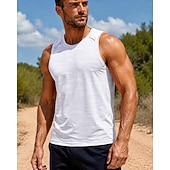 cheap Running Tee &amp; Tank Tops-Men's Solid Colored Workout Tank Top Running Tank Top Gym Tank Top Summer Spring Sleeveless Quick Dry Lightweight Moisture Wicking Breathable Gym Workout Running Walking Jogging Fitness Blue White