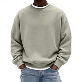 billige Basic gensere-Herre Genser Vaffel genser Genser med hette for genser Vinrød Svart Hvit Lysegrønn Navyblå Crew-hals عادي Med Tekstur Avslappet Daglig Sport &amp; Utendørs Polyester Gatemote Kul Sportsklær Vår &amp; Vinter