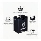 cheap Laundry Bags &amp; Hampers-60L Large-Capacity Thickened Sorting Trash Can with Sponge EVA Handle, Foldable Storage Bag, Holds 60 Bottles, Durable Polyester Material, Suitable for Kitchen, Home, and Office Waste Organizers