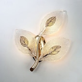 abordables Apliques de pared para interior-Gold LED wall lights, modern wall lights, bionic leaf vanity lamps for bathroom, bedside table wall lamp, perfect for bedroom, living room