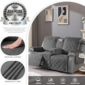  Pokrowiec na sofę l.t.home dla zwierząt, 2-osobowa, 100% wodoodporna, odporna na zalanie, 4-warstwowa, pikowana, rozkładana sofa z kieszeniami bocznymi, antypoślizgowa, zmywalna, ciemnoszara