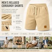 abordables Shorts décontractés-Homme Shorts d'été Short décontracté Short en velours côtelé Avec Poches Cordon de serrage Taille Élastique Uni Confort Respirant Court Extérieur Vacances Sport Occasionnel Noir Blanche