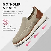 baratos Sapatos Casuais Slip-On-Tênis masculino slip-on para caminhada – tênis leves, respiráveis e confortáveis, calçado casual para viagens, caminhadas e uso diário.