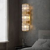 cheap Indoor Wall Lights-Crystal wall sconces, indoor bathroom vanity wall accessories, vintage gold wall-mounted lights, bedroom, bedside table, hallway, dining room decor