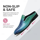 cheap Men's Clogs &amp; Mules-Men's Blue Green Exotic Loafers – Crocodile-Embossed Slip-On Dress Shoes, Designer Formal Footwear for Weddings, Nightclubs and Luxury Events