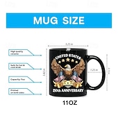  Tazza da caffè per il 250° anniversario degli Stati Uniti (1776-2026), con aquila calva patriottica americana. &Tazza commemorativa con bandiera, regalo per il cinquecentesimo anniversario dedicato ai