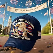 economico USA 250.-Cappello per il 250° anniversario degli Stati Uniti, berretto da baseball commemorativo 1776-2026, cappello patriottico americano 250 con aquila calva, campana della libertà e statua della libertà