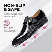 cheap Classic Dress Shoes-Men's Black Patent Monk Strap Dress Shoes, Pointed Toe Formal Shoes, Elegant Business Shoes for Wedding, Office, Party