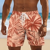 economico Piante e Fiori Tropicali-Per uomo Albero di Cocco Piante Tropicali Costumi da bagno Costumi da bagno Pantaloncini da bagno Pantaloncini da Surf Misura del girovita medio Hawaiano Vacanza al Mare Tasche Laterali fodera in