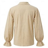  Medievale Rinascimento Camicia Lunghe Pirata Vichingo Costume Per uomo Vichingo Costumi da pirata Halloween Carnevale Performance LARP Fiera Rinascimentale Adulti Camicia