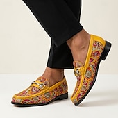 economico Mocassini in pelle premium-Mocassini da uomo di lusso con motivo paisley e morsetto – scarpe eleganti slip-on in vera pelle per lavoro, matrimoni, feste e per gentiluomini attenti alla moda.