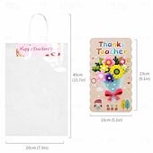  4 biglietti di ringraziamento per insegnanti, biglietti di ringraziamento fai da te con fiori in feltro 3D per la festa degli insegnanti, la laurea, il ritorno a scuola, assortiti biglietti di auguri