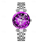 economico Orologi al quarzo-Orologio di lusso da donna, elegante quadrante sfaccettato verde smeraldo con bracciale a maglie in acciaio inossidabile color oro rosa, orologio da polso al quarzo alla moda per signore, dettagli in