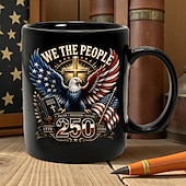  250th Anniversary Christian Mug, Patriotic We The People Eagle Cross Bible Coffee Cup, Faith Freedom Future 1776-2026 Ceramic Mug, America 250 Years Celebration Gift for Veterans, Conservatives, Chris