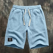 economico Pantaloncini casual-Per uomo Pantaloncini Waffle Pantaloncini Estivi Shorts da Spiaggia Pantaloncini casual Coulisse Elastico in vita Puro Tinta unica Tinta unita Comodità Lunghezza al ginocchio Casuale Quotidiano
