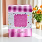 cheap Home Supplies-6-Inch Photo Album with 200 Pockets, Colorful Plaid Cover Photo Book, Large Capacity Picture Storage Album for Family Memories, Kids Photos, Travel Pictures and Baby Photos, Cute Scrapbook Style Album