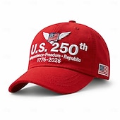  Cappellino da baseball per il 250° anniversario degli Stati Uniti (1776-2026), cappello patriottico ricamato con indipendenza, libertà e democrazia, cappellino vintage con bandiera americana effetto