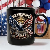  250th Anniversary Christian Mug, Patriotic We The People Eagle Cross Bible Coffee Cup, Faith Freedom Future 1776-2026 Ceramic Mug, America 250 Years Celebration Gift for Veterans, Conservatives, Chris