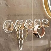 cheap Home Storage &amp; Hooks-15/20 PCS Water Ripple Hexagonal Self Adhesive Hooks, No-Drill Waterproof Wall Hooks for Bathroom Kitchen, Heavy Duty Acrylic Glacier Ripple Hook for Towels Keys &amp; Home Decor