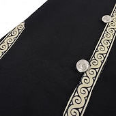 baratos Αριστος-Retro Vintage Medieval Renaissance Waist Belt Tunic Prince Warrior Stand Collar Fancy Dress Men's Fantasy Halloween Carnival Renaissance Fair LARP Adults' Top Belt