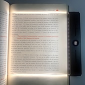 ieftine Lumini de lectură-Lampă de citit cu LED-uri transparente, reîncărcabilă, cu 3 culori &amp;temporizator, lampă cu placă cu panou reglabil, lumină pentru carte pe toată pagina, pentru citit în pat noaptea, cadouri amuzante