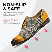 cheap Elemental Dress Shoes-Elegant Paisley Oxford Dress Shoes – Genuine Leather Luxury Formal Footwear for Business Events, Weddings &amp; Evening Parties