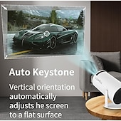זול מקרנים-מקרן מיני חכם נייד עם wifi ו-bluetooth, מקרן מיני מסתובב 180° לסרטים בחוץ &amp;ספורט, תומך ב-4k/1080p, מתנה מושלמת לאוהד כדורגל לעיצוב מסיבה בחצר האחורית של עונת המשחקים של 2026