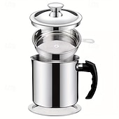  Coletor de gordura para bacon com cabo em aço inoxidável 304, com escorredor e tampa. &Bandeja antiderrapante, recipiente para gordura de cozinha com capacidade para 1,3 l/44 oz, filtro de malha fina
