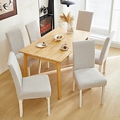 cheap Dining Chair Cover-Polar Fleece Fabric Dining Chair Cover, Stretch Elastic Chair Slipcover for Home Hotel, Washable Removable Soft Seat Protector